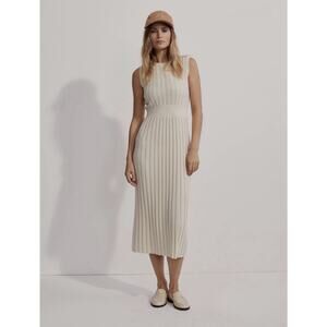 Varley Florian Ribbed Knit Midi Dress - M Cream, Minimalist Capsule Resort $168